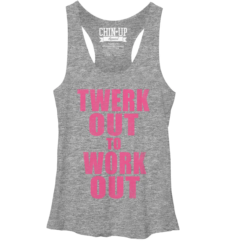 Women's CHIN UP Twerk Out Racerback Tank Top sold by Chin Up Apparel