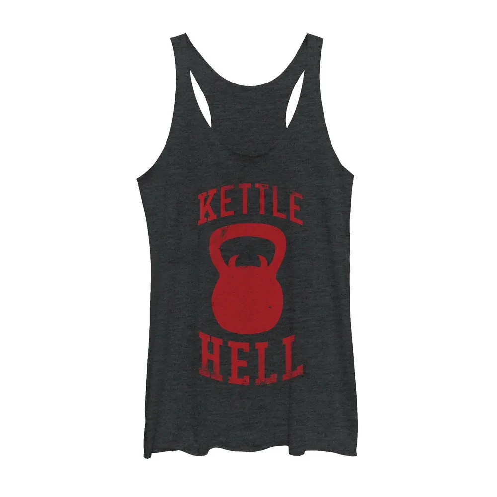 Women's CHIN UP Kettlehell Horns Racerback Tank Top sold by Chin Up Apparel