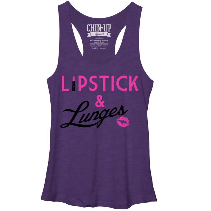Women's CHIN UP Kisses and Lunges Racerback Tank Top sold by Chin Up Apparel