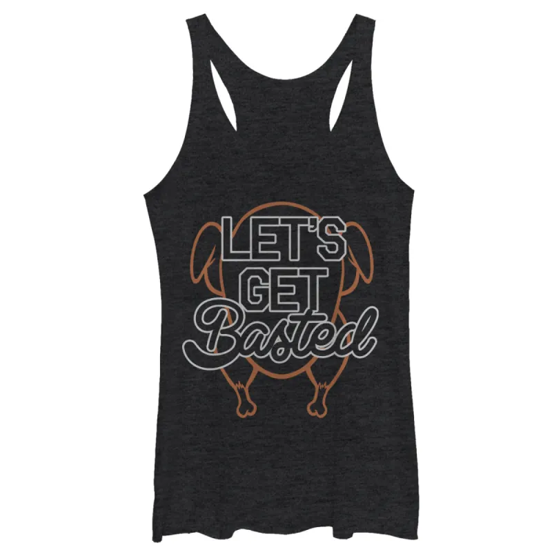 Women's CHIN UP Let's Get Basted Racerback Tank Top sold by Chin Up Apparel