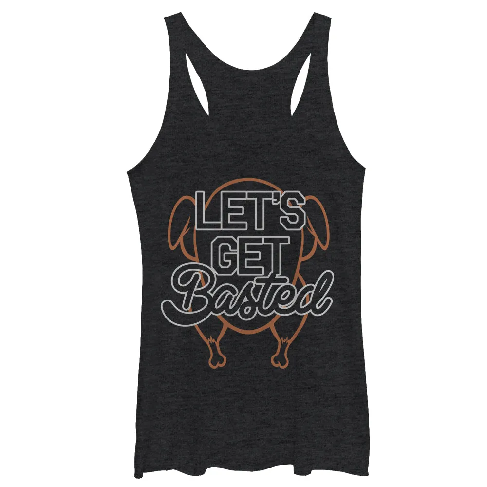 Women's CHIN UP Let's Get Basted Racerback Tank Top sold by Chin Up Apparel