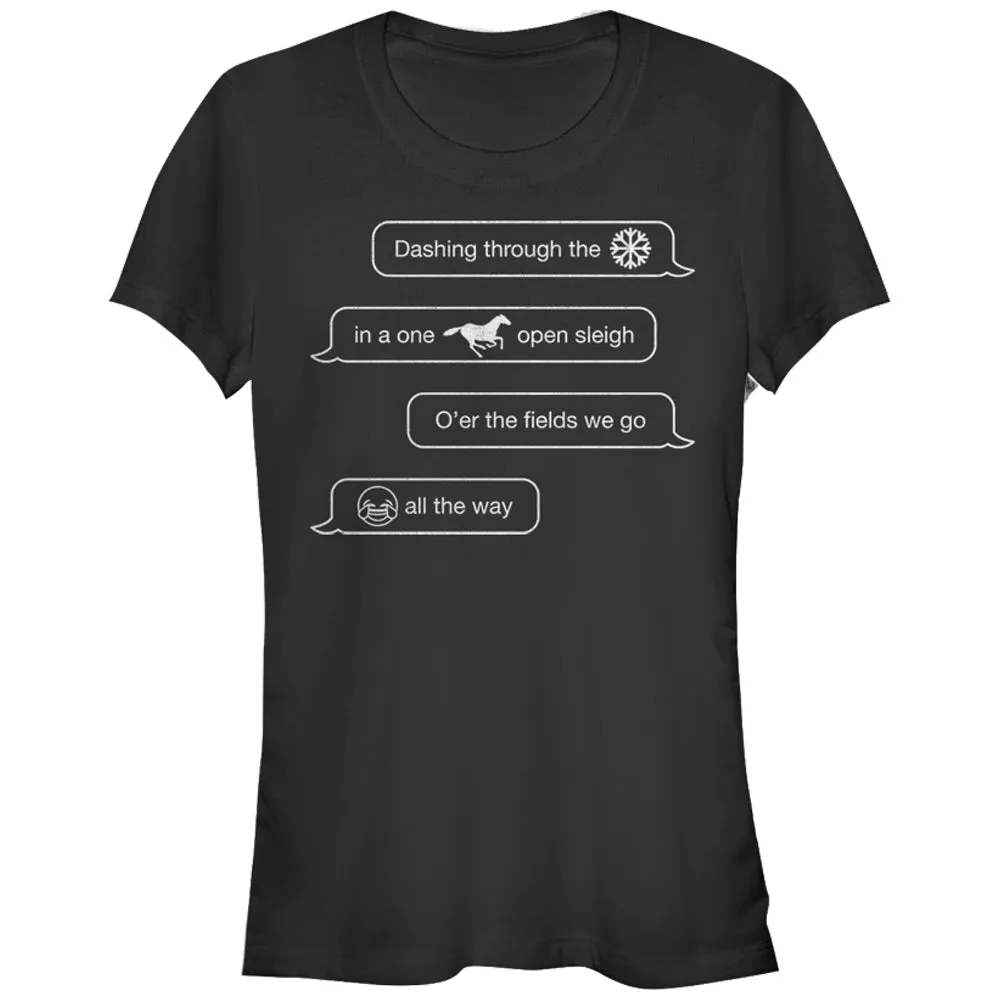 Junior's CHIN UP Christmas Text Messages T-Shirt sold by Chin Up Apparel