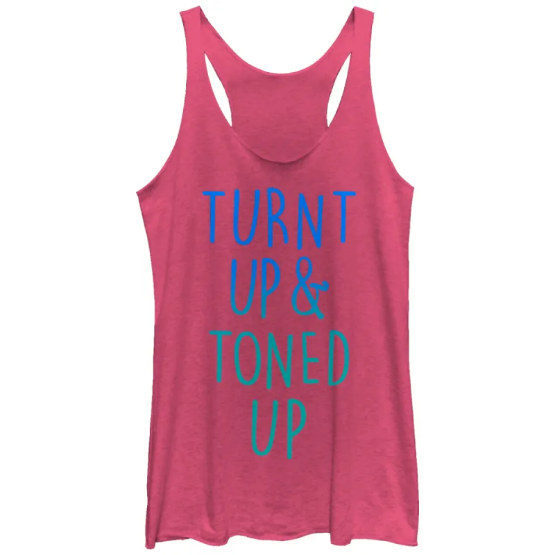 Women's CHIN UP Turnt Up and Toned Up Racerback Tank Top made by Chin Up Apparel