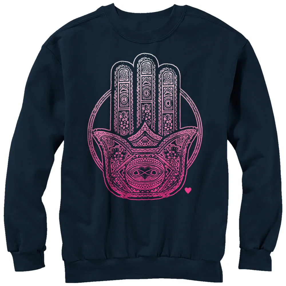 Women's CHIN UP Henna Hamsa Sweatshirt sold by Chin Up Apparel