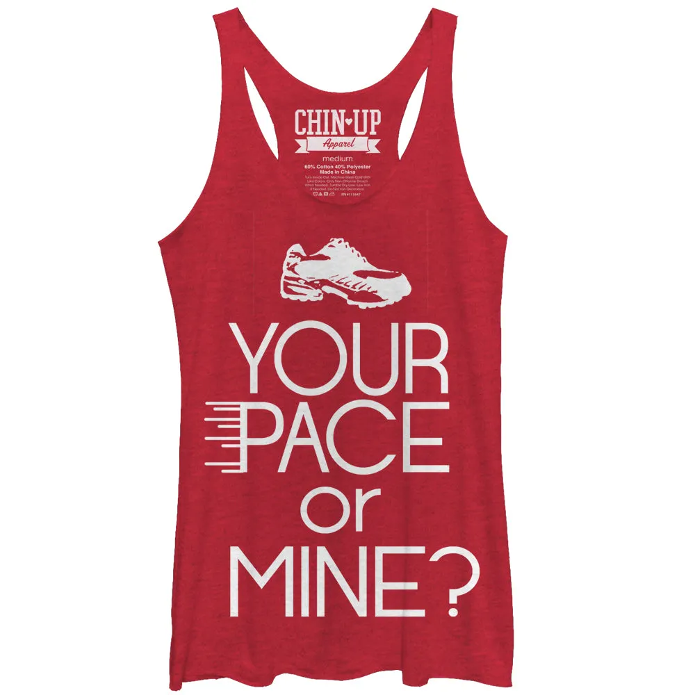 Women's CHIN UP Shoe Your Pace or Mine Racerback Tank Top sold by Chin Up Apparel