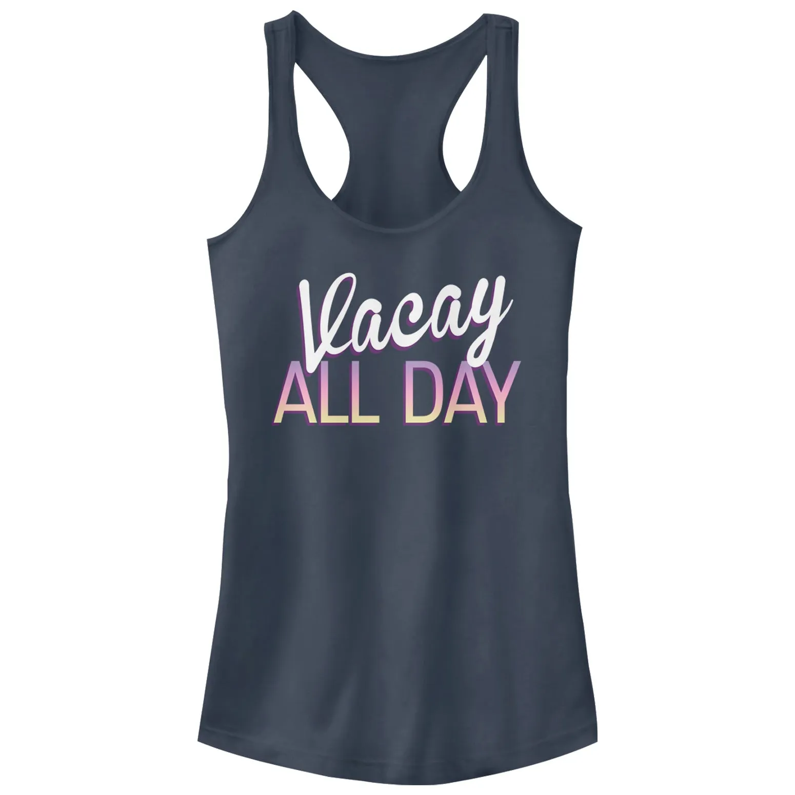 Junior's CHIN UP Vacay All Day Racerback Tank Top sold by Chin Up Apparel