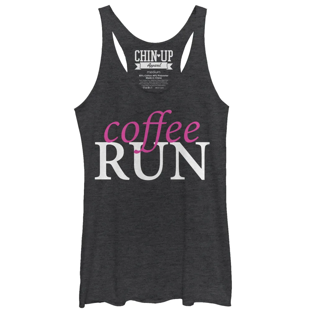 Women's CHIN UP Coffee Run Racerback Tank Top sold by Chin Up Apparel