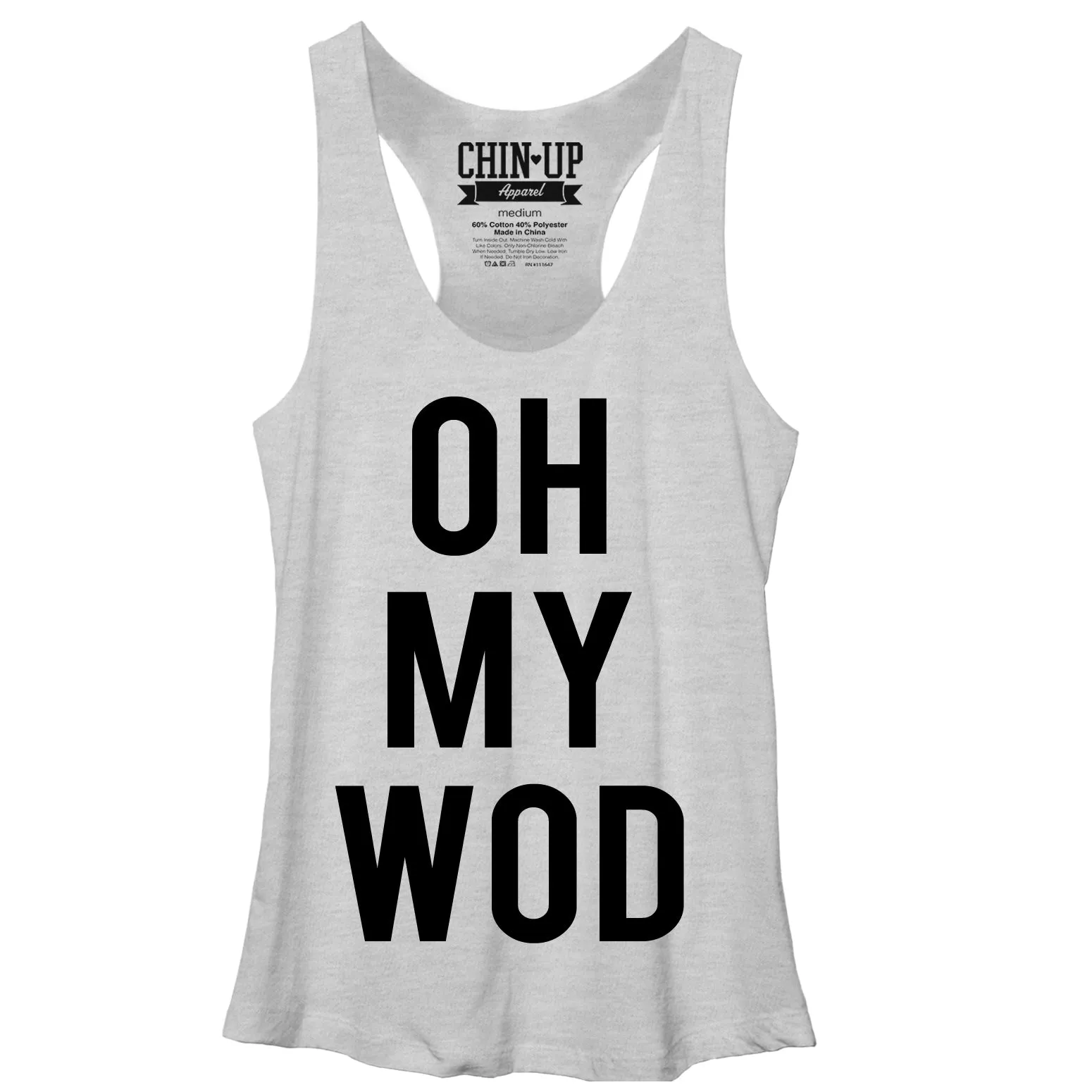 Women's CHIN UP Oh My Wod Racerback Tank Top sold by Chin Up Apparel