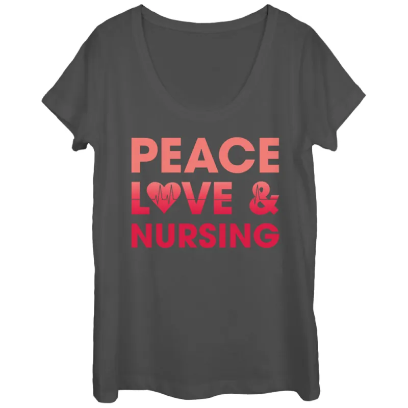 Women's CHIN UP Peace Love and Nursing Scoop Neck sold by Chin Up Apparel