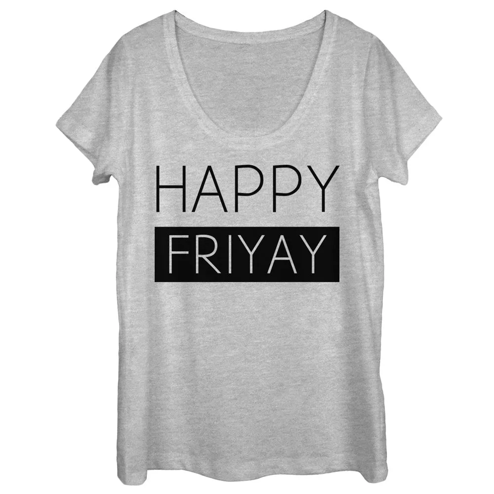Women's CHIN UP Happy Friyay Scoop Neck sold by Chin Up Apparel