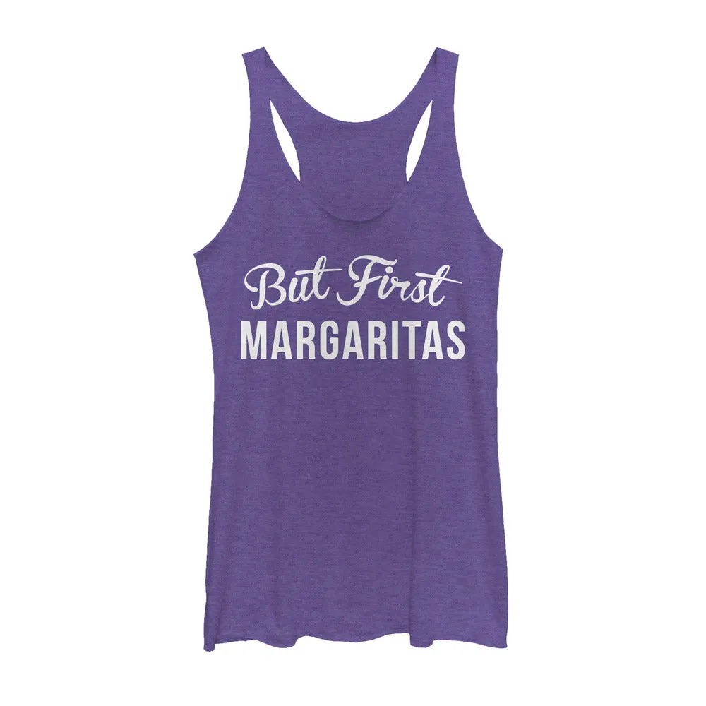 Women's CHIN UP But First Margaritas Racerback Tank Top sold by Chin Up Apparel
