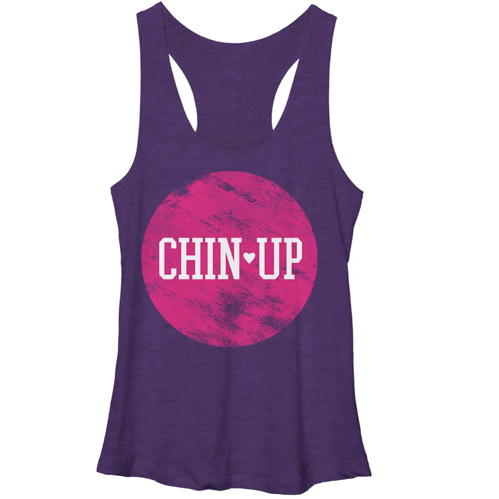 Women's CHIN UP Logo Circle Racerback Tank Top sold by Chin Up Apparel