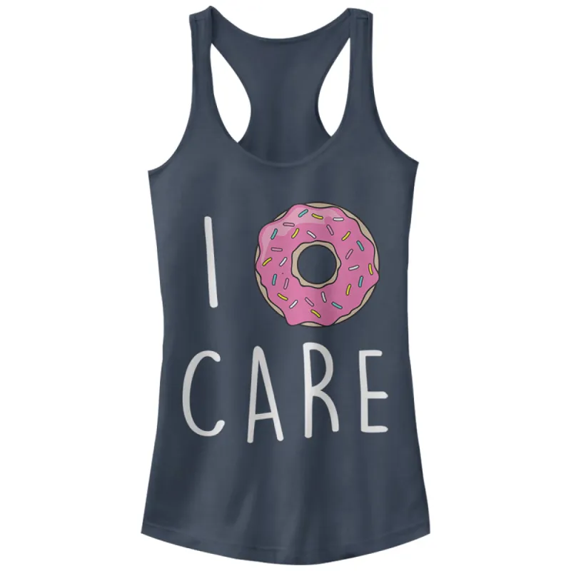 Junior's CHIN UP I Donut Care Racerback Tank Top sold by Chin Up Apparel