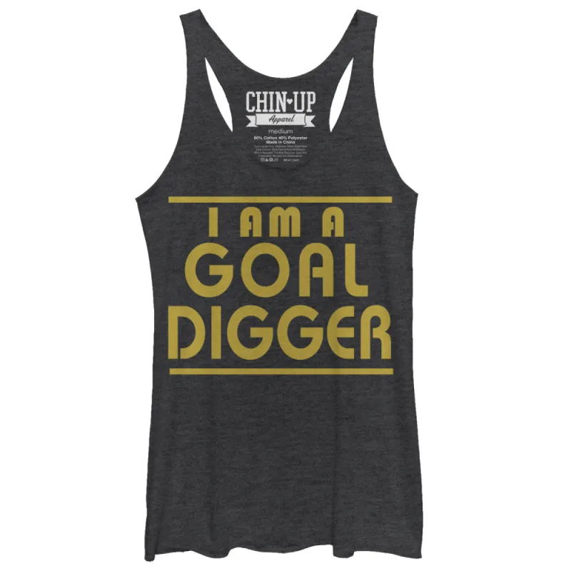 Women's CHIN UP Goal Digger Racerback Tank Top sold by Chin Up Apparel