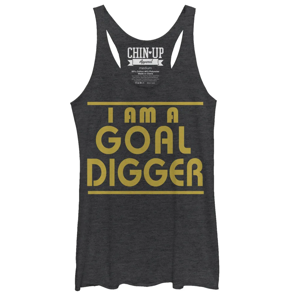 Women's CHIN UP Goal Digger Racerback Tank Top sold by Chin Up Apparel