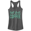 Junior's CHIN UP First Coffee Racerback Tank Top sold by Chin Up Apparel