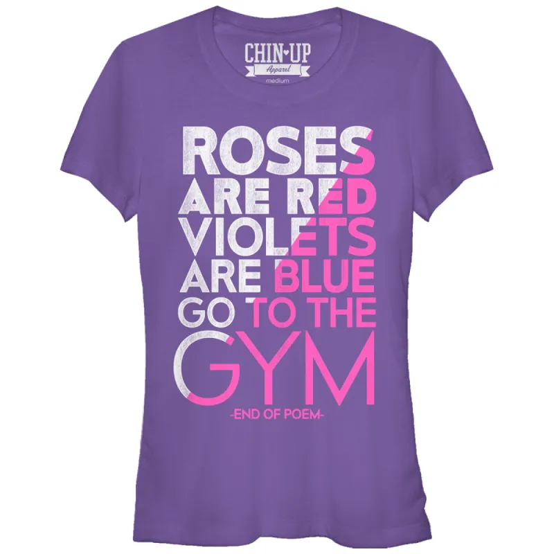 Junior's CHIN UP Valentine Roses Are Gym Poem T-Shirt sold by Chin Up Apparel