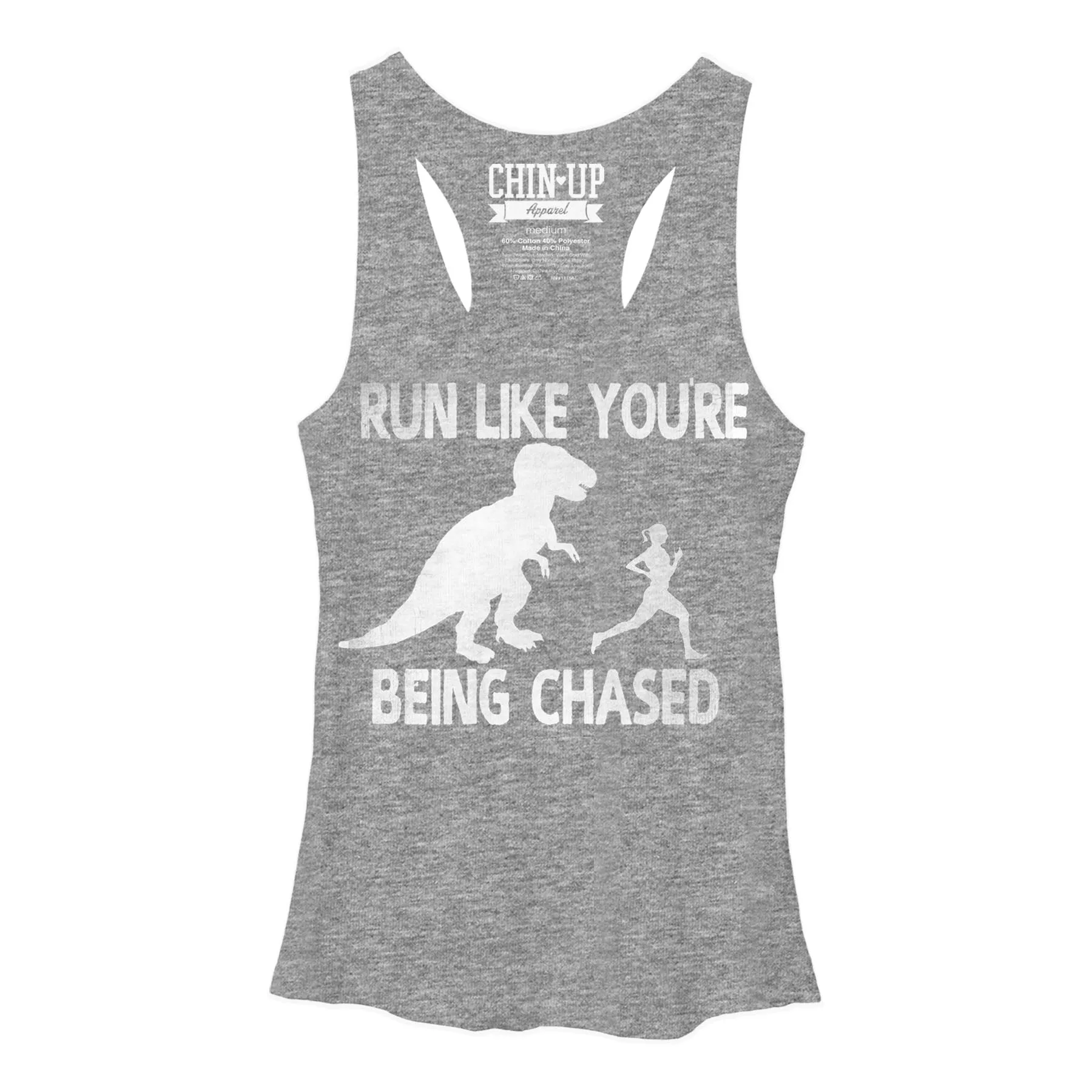 Women's CHIN UP Dinosaur Run Racerback Tank Top sold by Chin Up Apparel