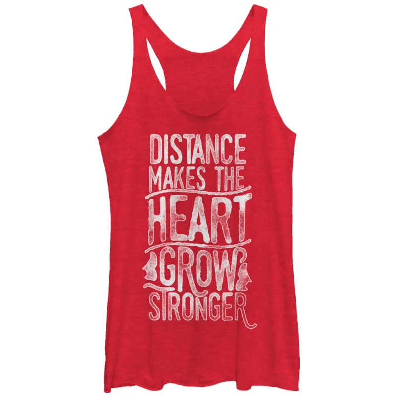 Women's CHIN UP Valentine Distance Makes Heart Stronger Racerback Tank Top sold by Chin Up Apparel