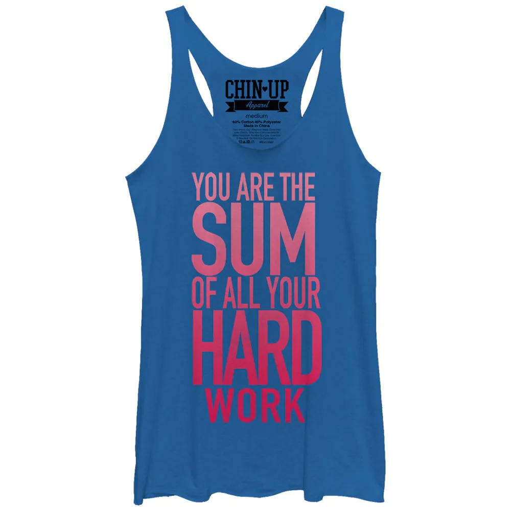 Women's CHIN UP Sum of all Your Hard Work Racerback Tank Top sold by Chin Up Apparel