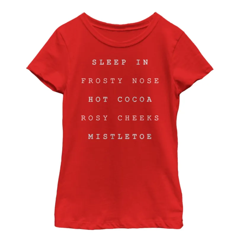 Girl's CHIN UP Christmas Cozy Checklist T-Shirt sold by Chin Up Apparel