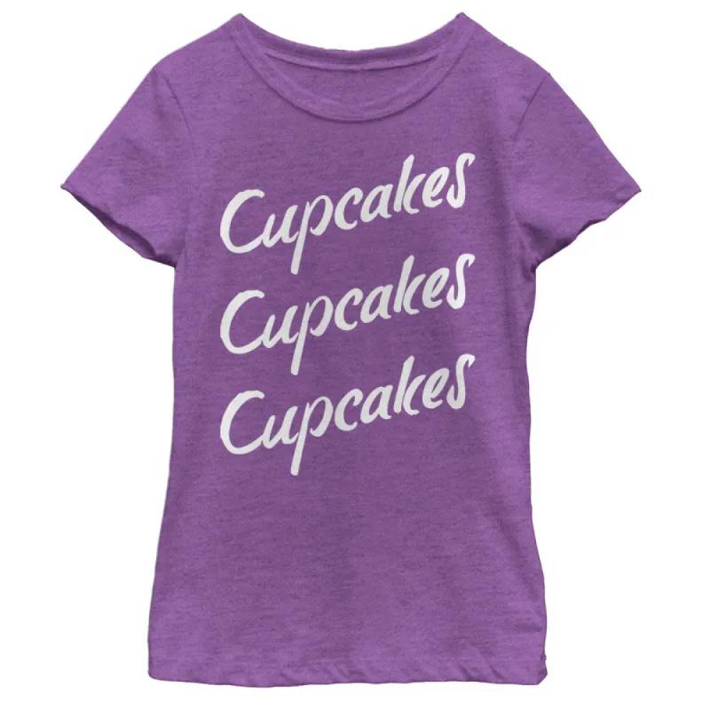 Girl's CHIN UP Cupcakes Cupcakes Cupcakes T-Shirt sold by Chin Up Apparel