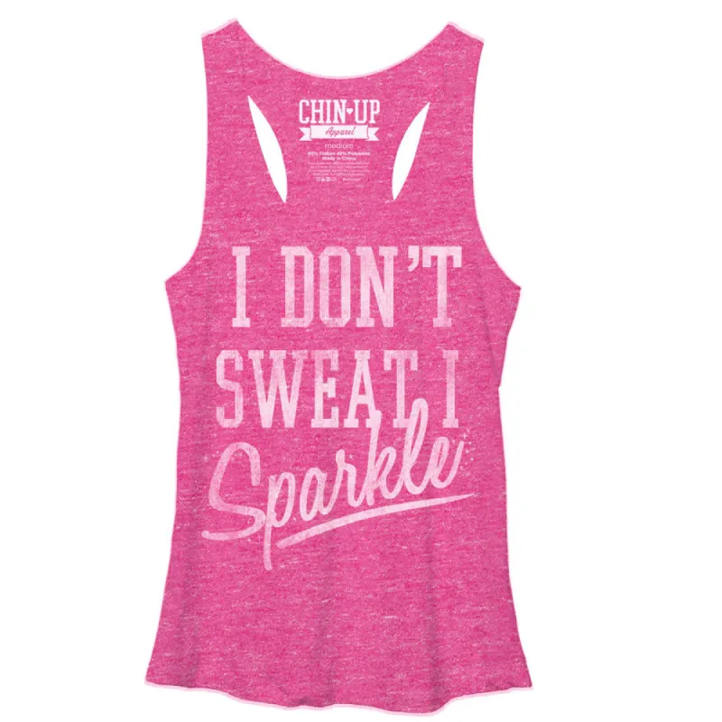 Women's CHIN UP Sparkle Racerback Tank Top sold by Chin Up Apparel
