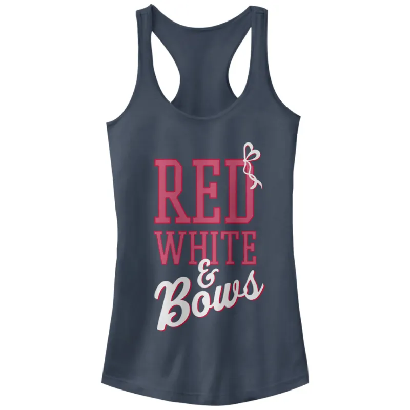 Junior's CHIN UP 4th of July and Bows Racerback Tank Top sold by Chin Up Apparel