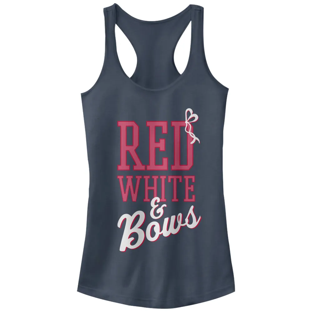 Junior's CHIN UP 4th of July and Bows Racerback Tank Top sold by Chin Up Apparel