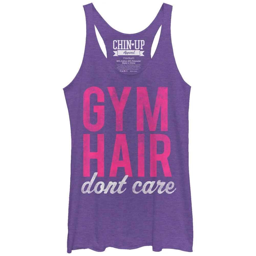 Women's CHIN UP Hair Don't Care Racerback Tank Top sold by Chin Up Apparel