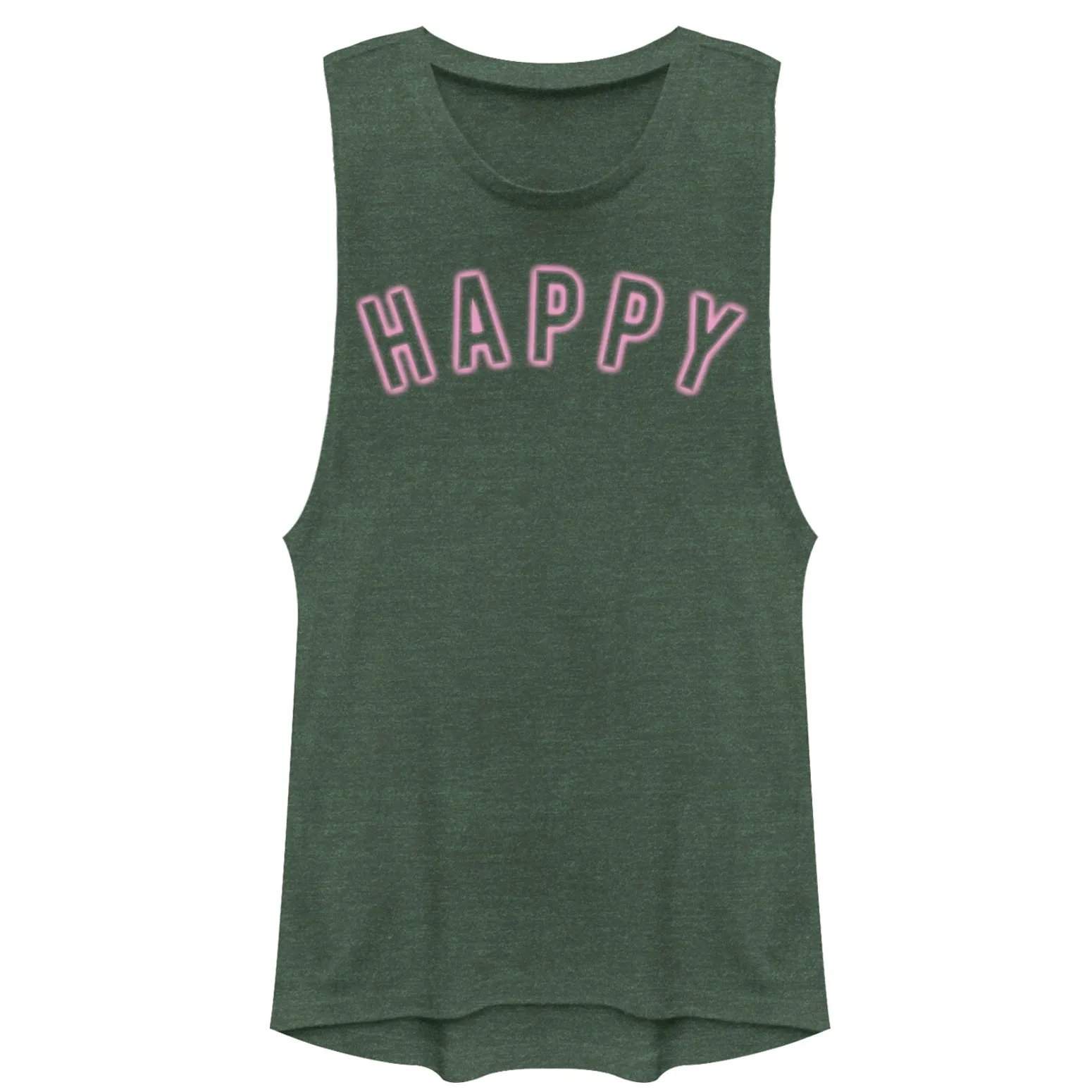 Junior's CHIN UP Happy Neon Light Print Festival Muscle Tee sold by Chin Up Apparel