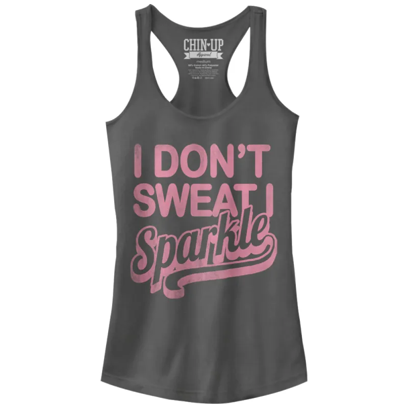 Junior's CHIN UP Sweat or Sparkle Racerback Tank Top sold by Chin Up Apparel