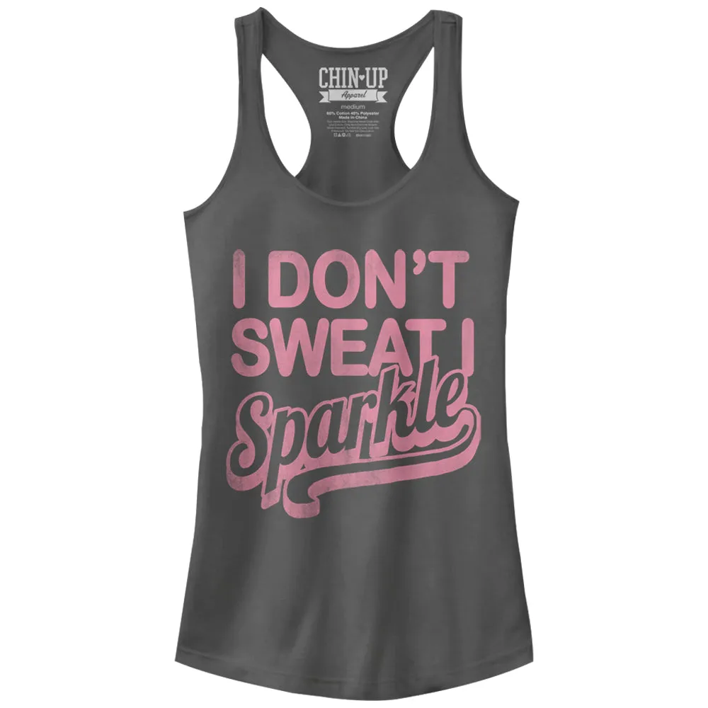 Junior's CHIN UP Sweat or Sparkle Racerback Tank Top sold by Chin Up Apparel