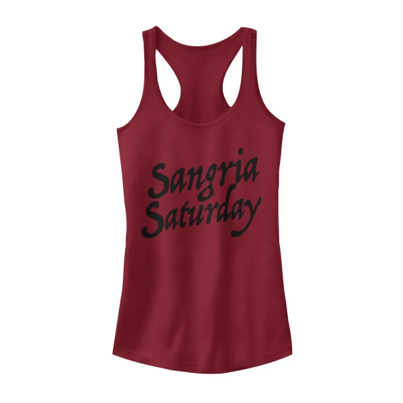 Junior's CHIN UP Sangria Saturday Racerback Tank Top sold by Chin Up Apparel