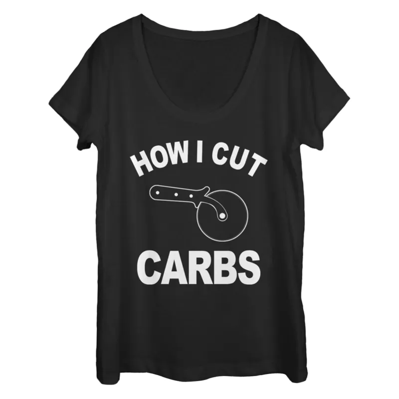 Women's CHIN UP How I Cut Pizza Carbs Scoop Neck sold by Chin Up Apparel