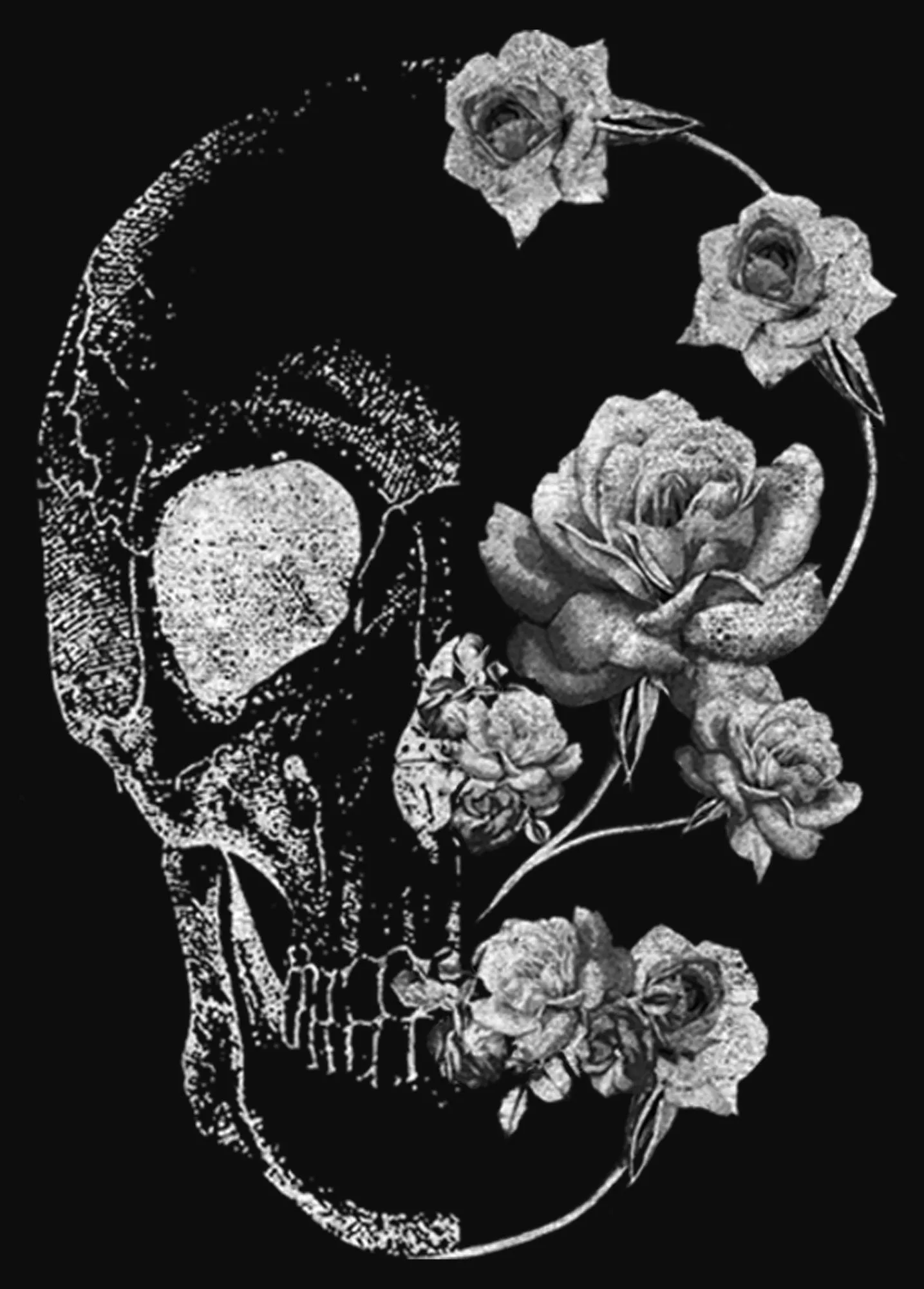 Junior's CHIN UP Rose Skull Portrait Racerback Tank Top sold by Chin Up Apparel product image thumbnail 2