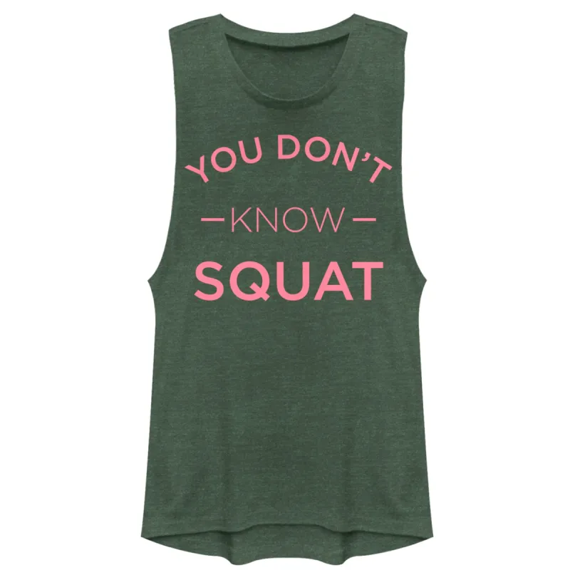 Junior's CHIN UP Don't Know Squat Festival Muscle Tee sold by Chin Up Apparel