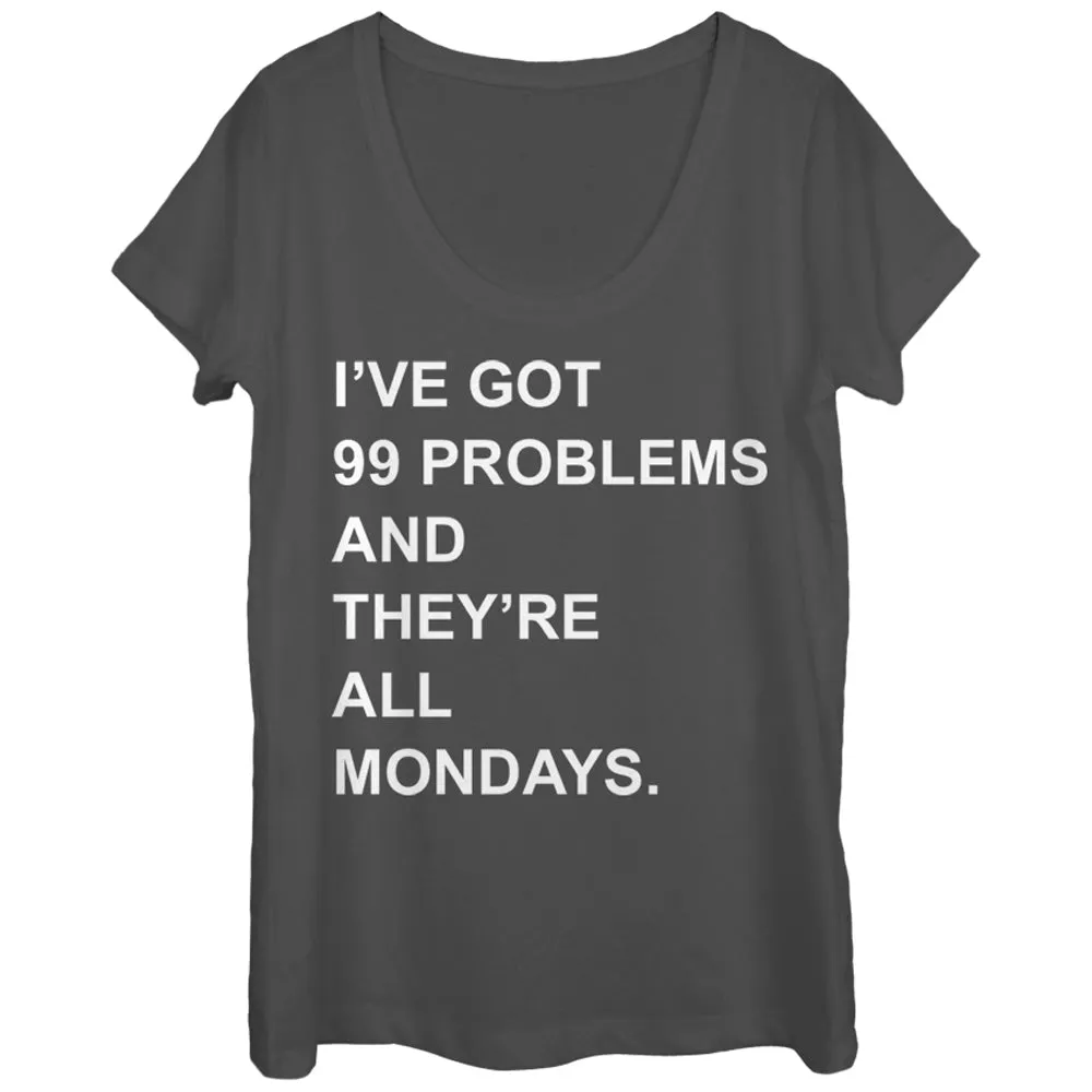 Women's CHIN UP Monday 99 Problems Scoop Neck sold by Chin Up Apparel