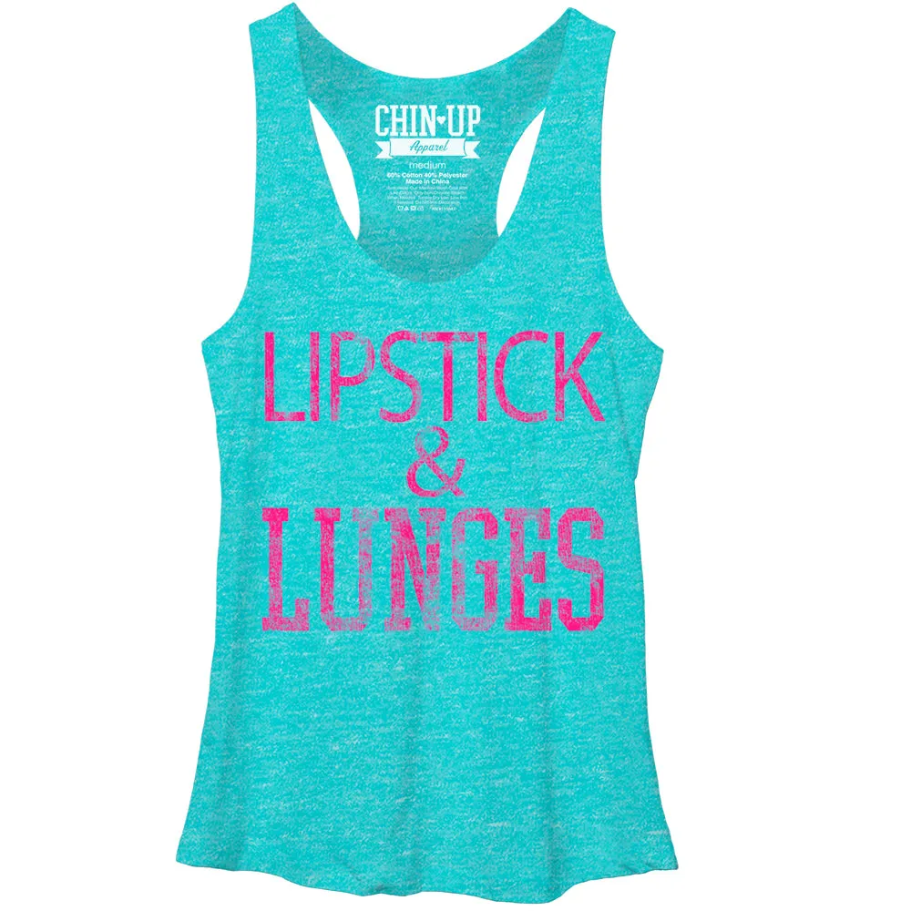 Women's CHIN UP Lipstick Racerback Tank Top sold by Chin Up Apparel