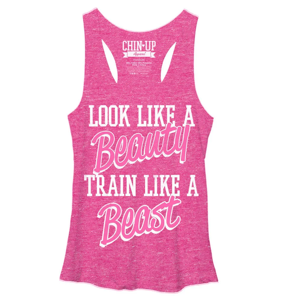 Women's CHIN UP Beauty Racerback Tank Top sold by Chin Up Apparel
