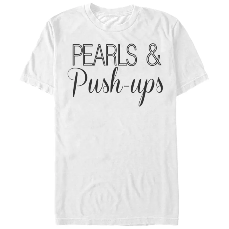 Women's CHIN UP Pearls and Push-Ups Boyfriend Tee sold by Chin Up Apparel