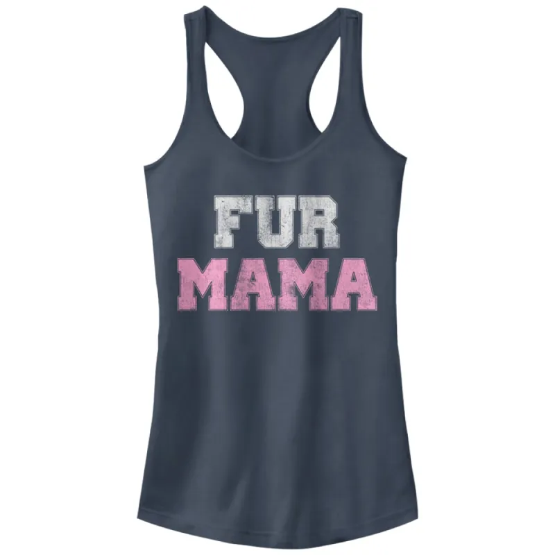 Junior's CHIN UP Fur Mama Racerback Tank Top made by Chin Up Apparel