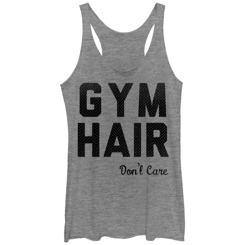 Women's CHIN UP Gym Hair Don't Care Racerback Tank Top sold by Chin Up Apparel
