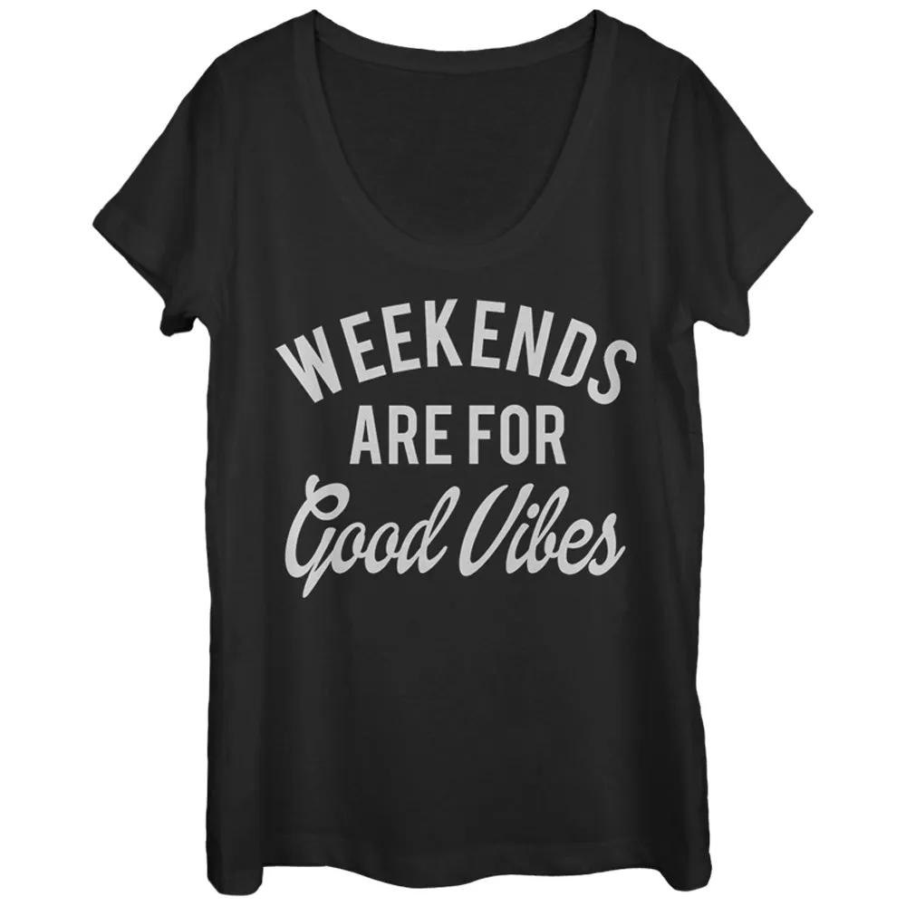 Women's CHIN UP Weekends are for Good Vibes Scoop Neck sold by Chin Up Apparel