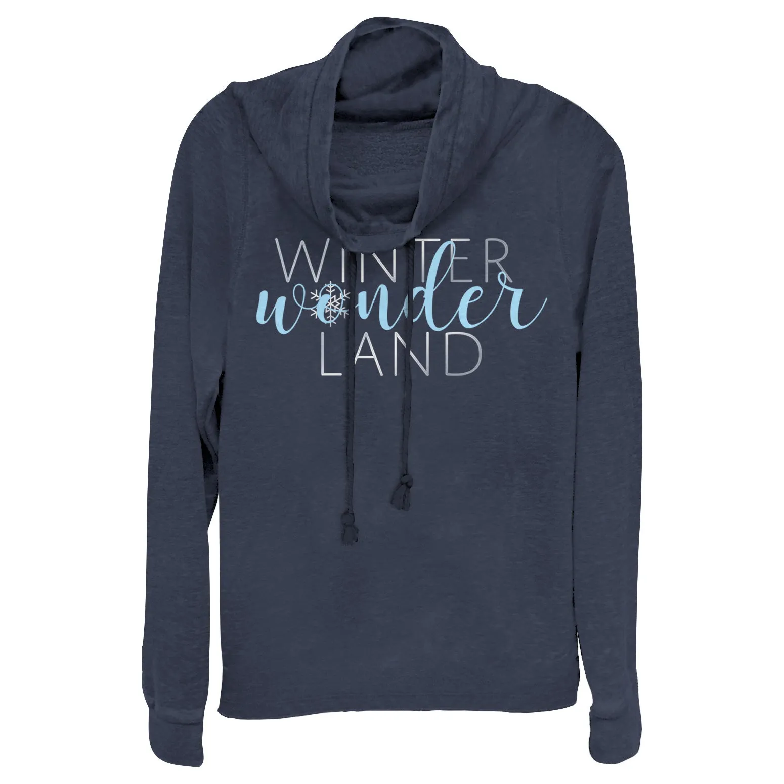 Junior's CHIN UP Christmas Winter Wonderland Cowl Neck Sweatshirt sold by Chin Up Apparel