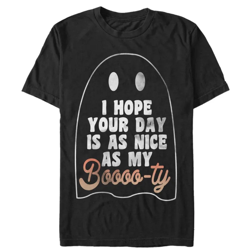 Women's CHIN UP Ghost Hope Your Day is as Nice as my Booty Boyfriend Tee sold by Chin Up Apparel