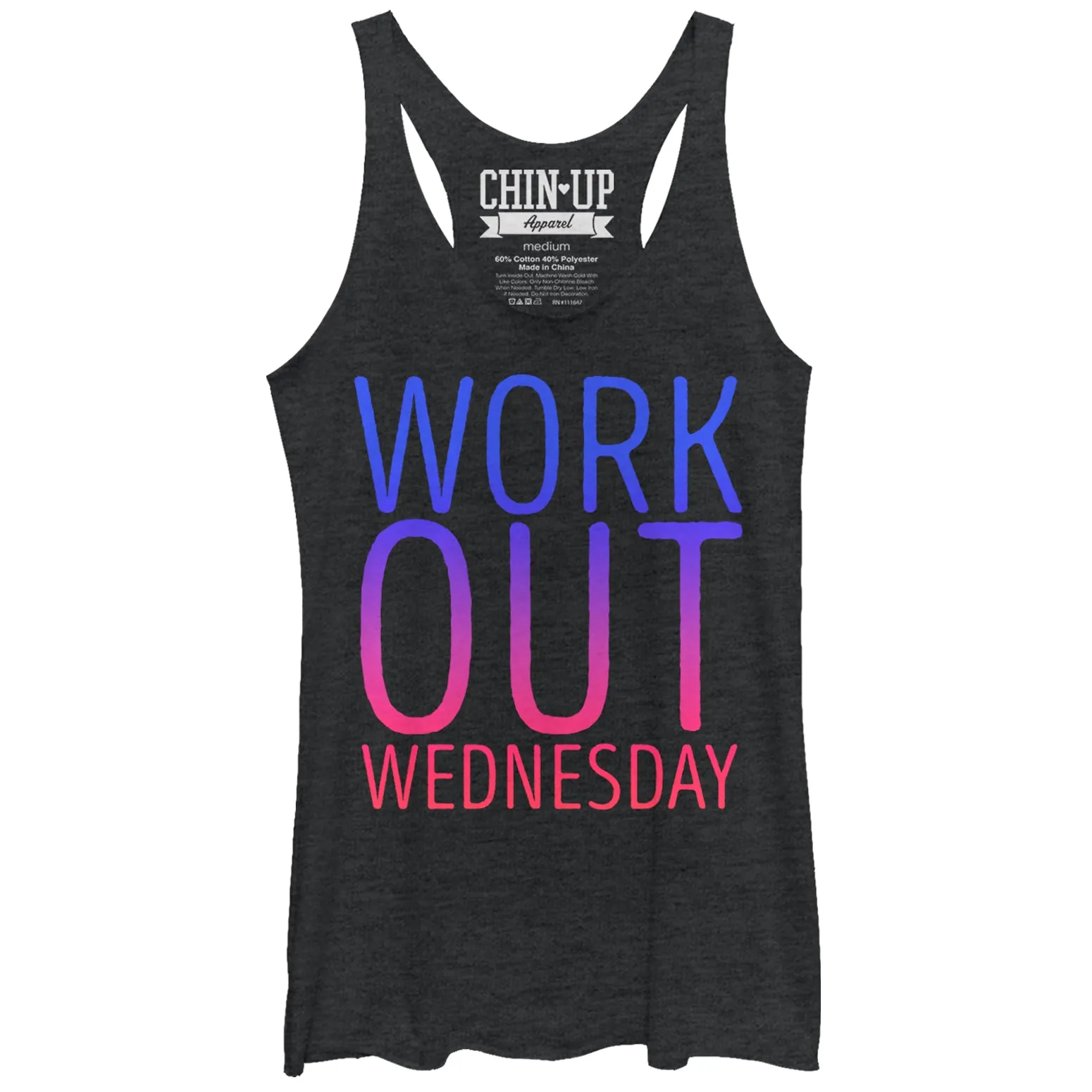 Women's CHIN UP Workout Wednesday Racerback Tank Top sold by Chin Up Apparel