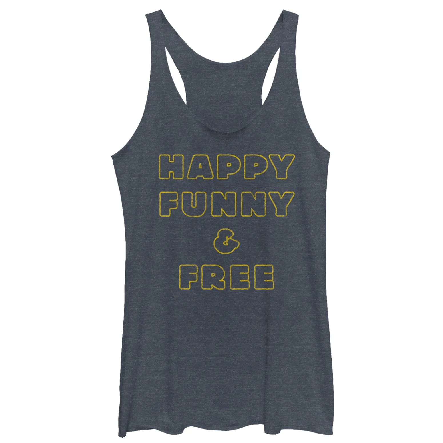 Women's CHIN UP Happy Funny Free Racerback Tank Top sold by Chin Up Apparel