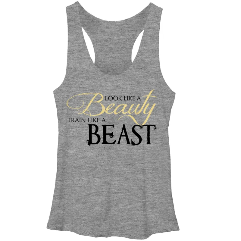 Women's CHIN UP Beautiful Beast Racerback Tank Top sold by Chin Up Apparel