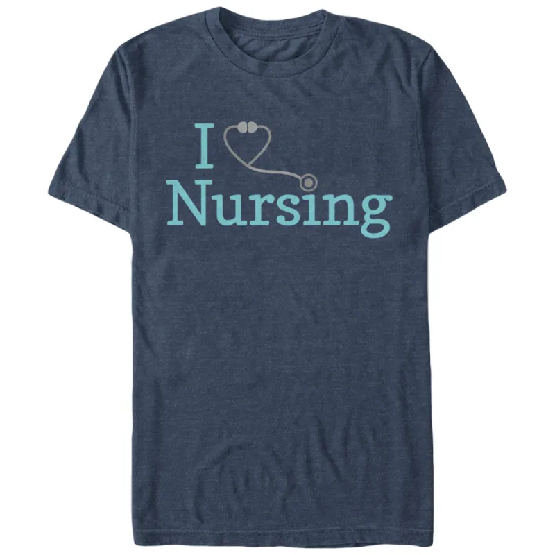 Men's CHIN UP I Love Nursing Stethoscope T-Shirt sold by Chin Up Apparel